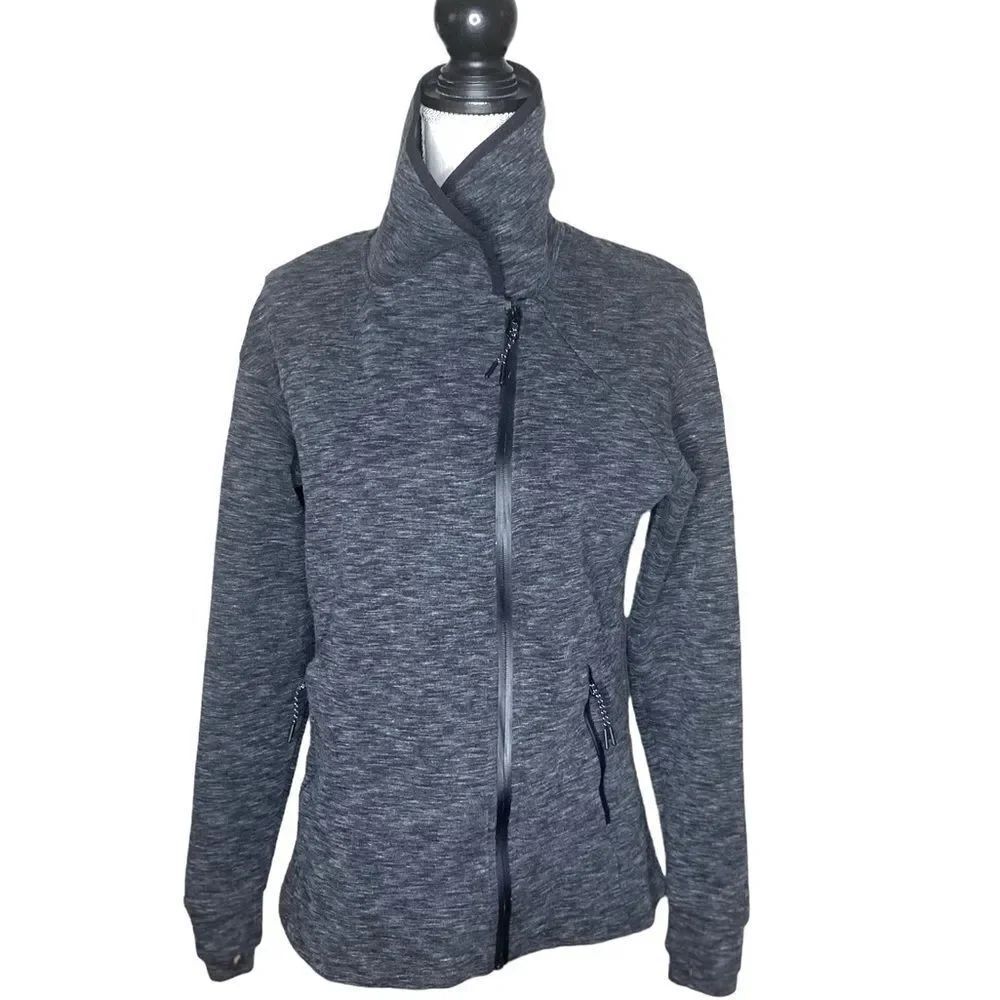 Champion C9 Wm’s Size Med Dark Heather Grey Full Zip Cowl Neck Sweatshirt